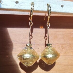 Murano Gold Drop Earrings